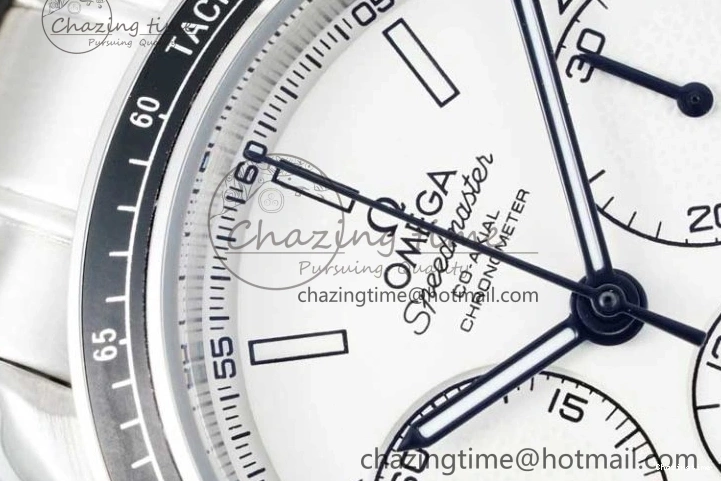 0719 Speedmaster Racing Master SS HKF Best Edition White Dial on SS Bracelet A TravelReady 7809